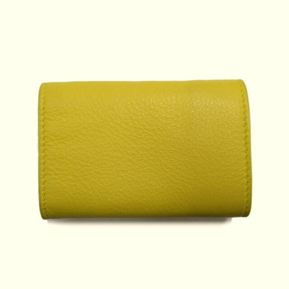 Balenciaga Leather Yellow fold Wallet Tri Purpur